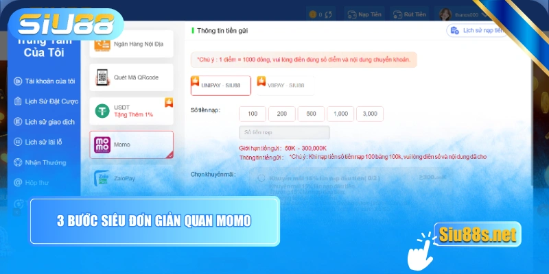 3 bước siêu đơn giản quan MoMo 